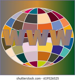 Globe WWW. SEO and browser development symbol.