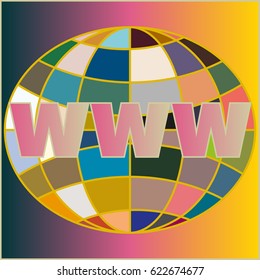 Globe WWW. SEO and browser development symbol.