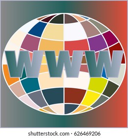 Globe WWW. SEO and browser development symbol.