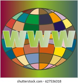 Globe WWW. SEO and browser development symbol.
