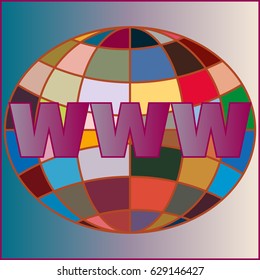 Globe WWW. SEO and browser development symbol.