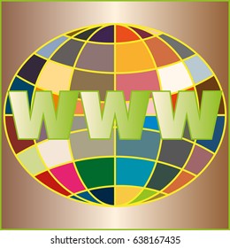 Globe WWW. SEO and browser development symbol.