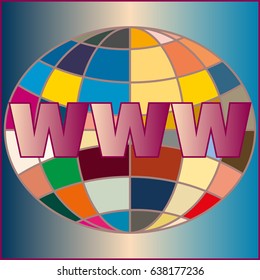 Globe WWW. SEO and browser development symbol.