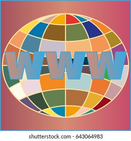 Globe WWW. SEO and browser development symbol.