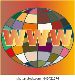 Globe WWW. SEO and browser development symbol.