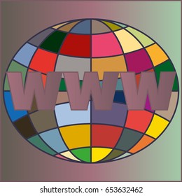 Globe WWW. SEO and browser development symbol.
