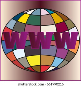 Globe WWW. SEO and browser development symbol.