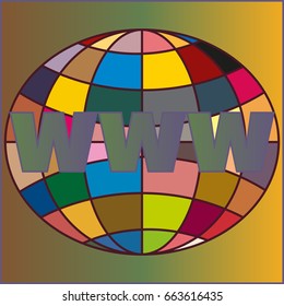 Globe WWW. SEO and browser development symbol.