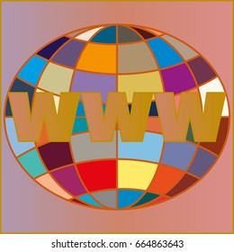 Globe WWW. SEO and browser development symbol.