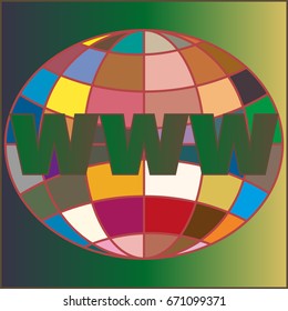 Globe WWW. SEO and browser development symbol.