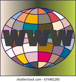 Globe WWW. SEO and browser development symbol.