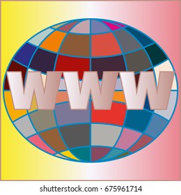 Globe WWW. SEO and browser development symbol.