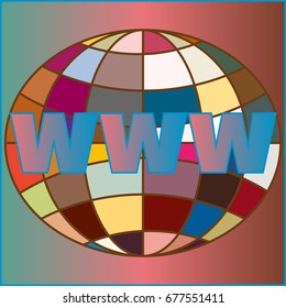 Globe WWW. SEO and browser development symbol.