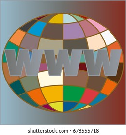 Globe WWW. SEO and browser development symbol.