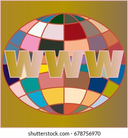 Globe WWW. SEO and browser development symbol.