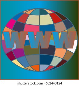 Globe WWW. SEO and browser development symbol.
