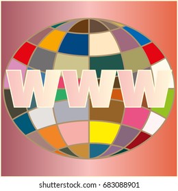 Globe WWW. SEO and browser development symbol.