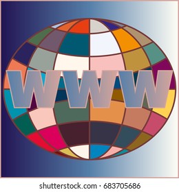 Globe WWW. SEO and browser development symbol.