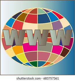 Globe WWW. SEO and browser development symbol.