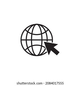 globe,click icon vector isolated illustration