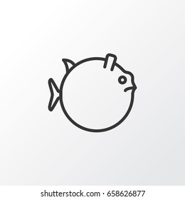 Globefish Icon Symbol. Premium Quality Isolated Butterflyfish Element In Trendy Style.