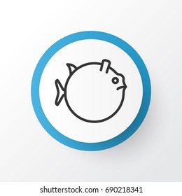 Globefish Icon Symbol. Premium Quality Isolated Butterflyfish Element In Trendy Style.