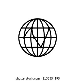 globe,internet, world wide web icon vector template