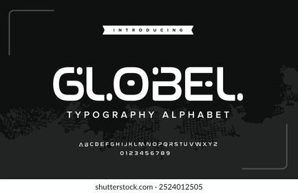 Globel creative font. Modern abstract digital tech font. Logo creative font, type, technology, movie, digital, music, movie. Fonts and illustration in vector format.