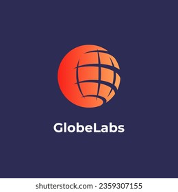 GlobeLabs - Globe logo design template. Globe vector icon. Basketball ball logo concept.