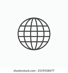 Globeline in Thin line black color. flat simple vector symbols illustration.