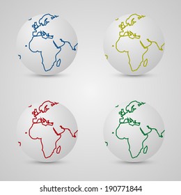 Globes with different colors