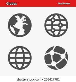 Globes Icons. Professional, pixel perfect icons optimized for both large and small resolutions. EPS 8 format.