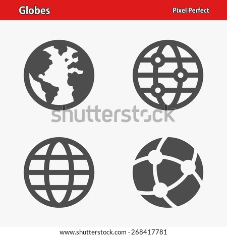 Globes Icons. Professional, pixel perfect icons optimized for both large and small resolutions. EPS 8 format.