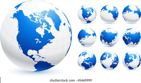 globes Original Vector Illustration Globes and Maps Ideal for Business Concepts