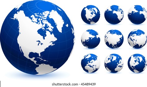 globes Original Vector Illustration Globes and Maps Ideal for Business Concepts