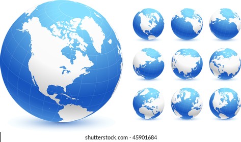 globes Original Vector Illustration Globes and Maps Ideal for Business Concepts
