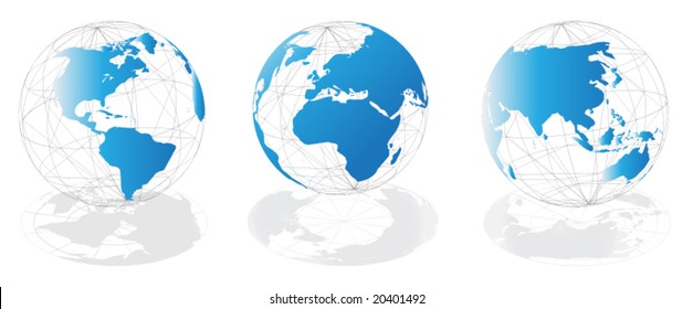Globos con sombras en blanco. Vector.