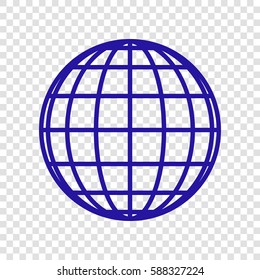 Globes sign illustration. Vector. Blue icon on transparent background.
