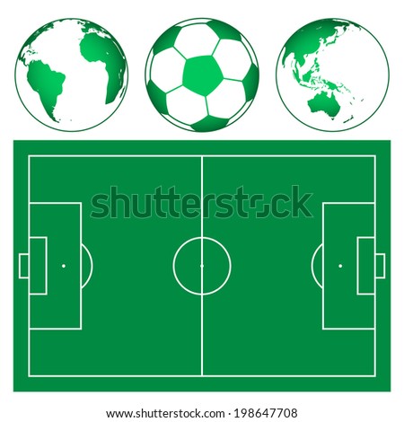 Globes and soccer icons for various design. Elements of this image furnished by NASA.  