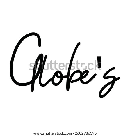 globe's text for T-shirt and other use on white background.