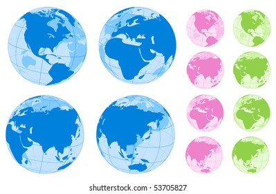 Globes. Vector.
