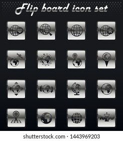 globes vector flip mechanical icons for user interface design