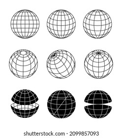 globes vector graphic elements illustrations for designer