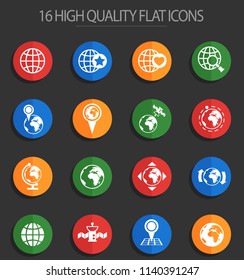 globes vector icons for web and user interface design