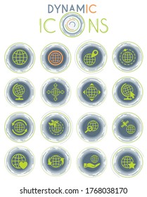globes vector simply symbol on white background with dynamic lines for animation for web icons and user interface