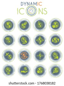 globes vector simply symbol on white background with dynamic lines for animation for web icons and user interface