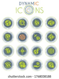 globes vector simply symbol on white background with dynamic lines for animation for web icons and user interface