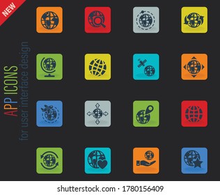 globes web icons for user interface design