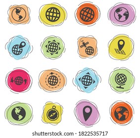 globes web icons for user interface design