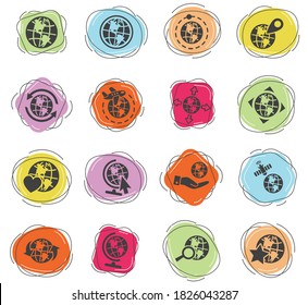 globes web icons for user interface design